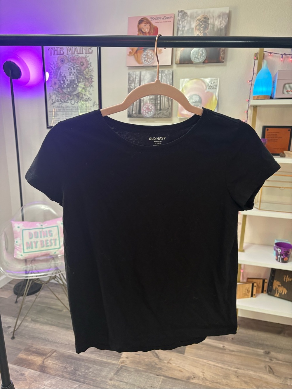Old Navy Black Short Sleeve Crewneck Tee